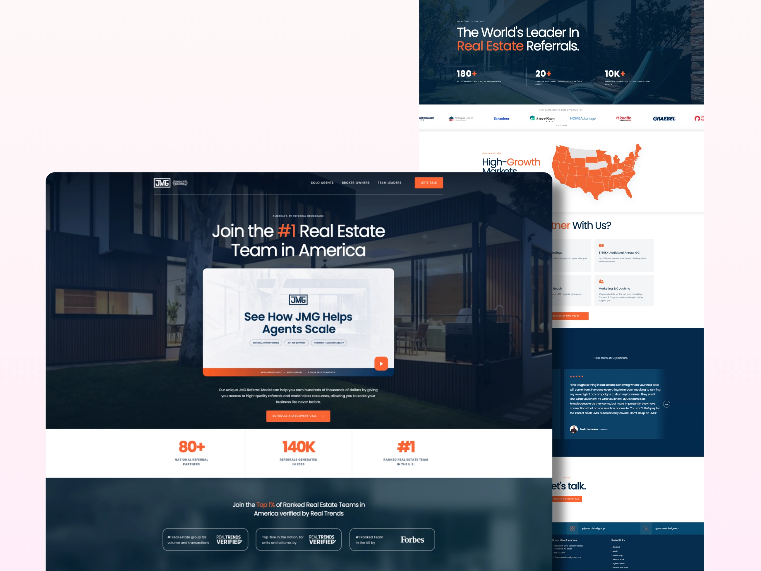 Join JMG homepage and inner page designs