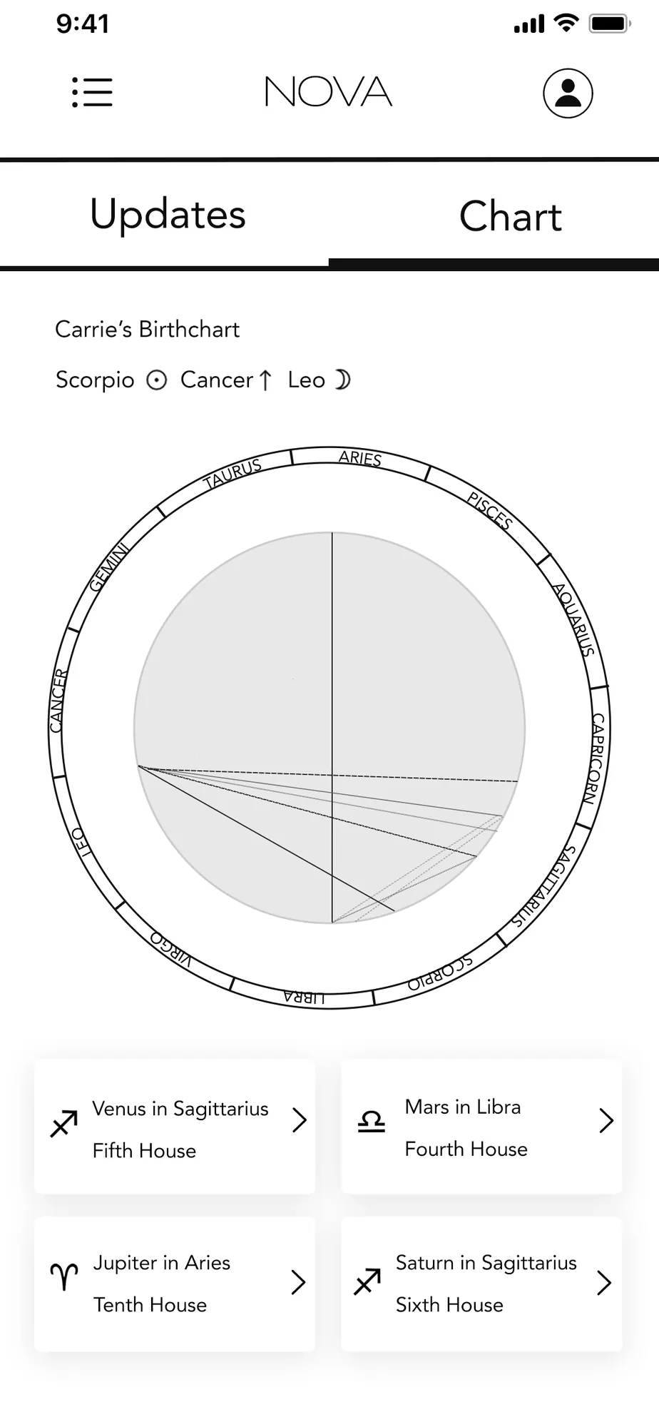 Birth chart wireframe 2