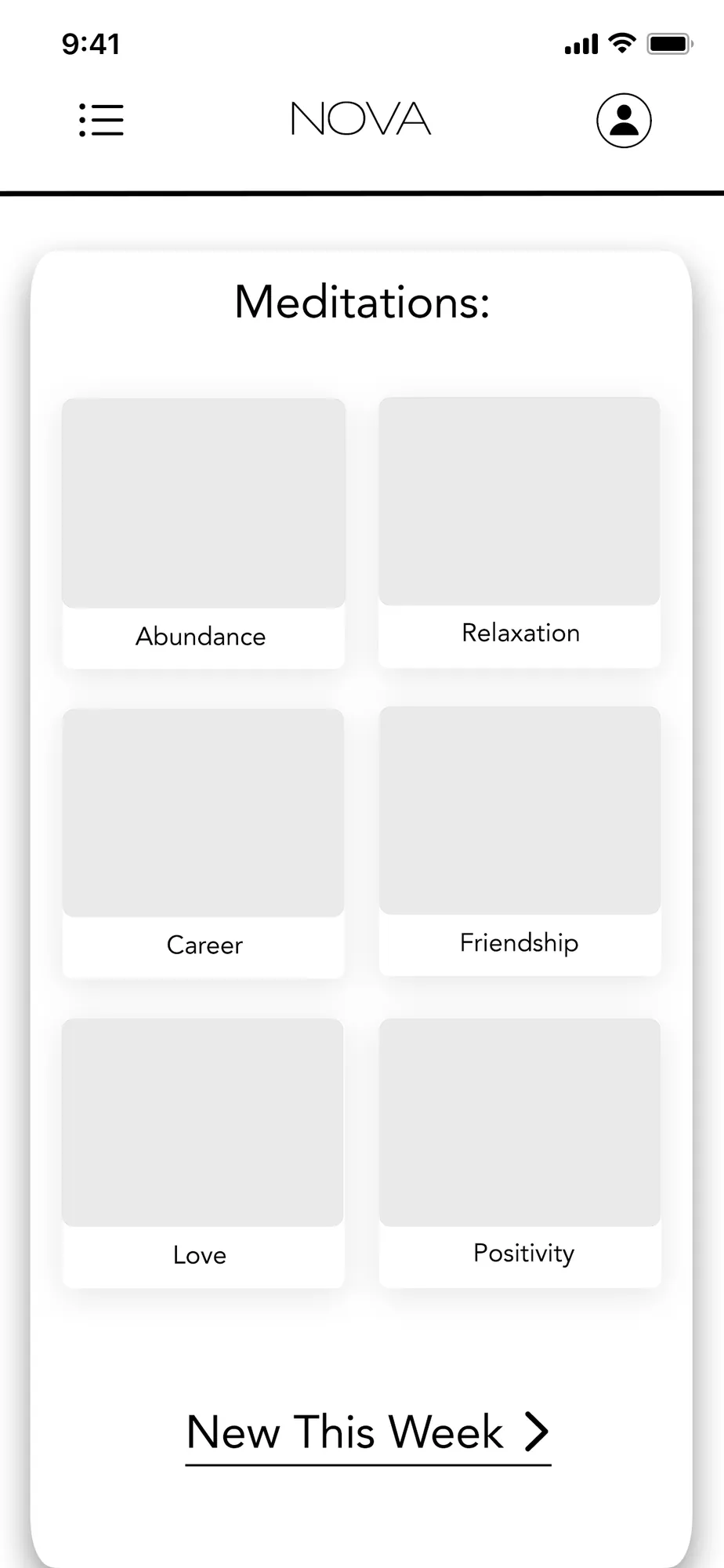 Meditation wireframe